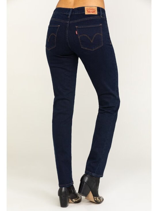 Levi's Denim - Levi's Womens Skinny Jeans - Blue Solid Medium Wash Mid Rise 5-Pocket Button